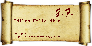 Gáts Felicián névjegykártya